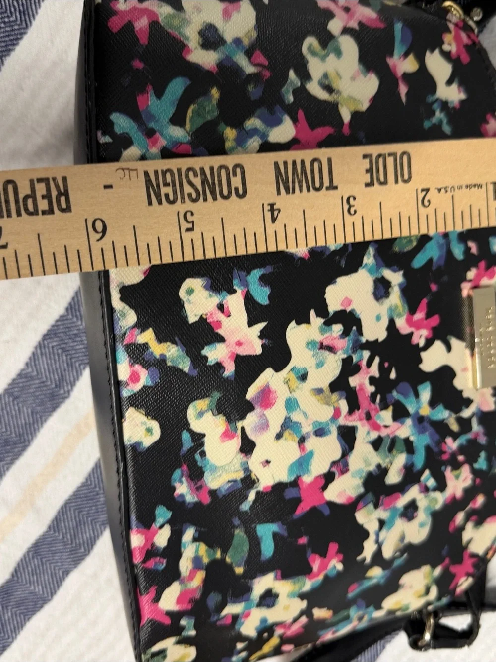 Kate Spade New York Floral Crossbody Bag Black Multi Satchel Purse